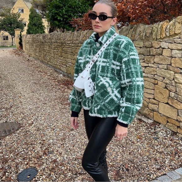 Zara green plaid jacket - Picture 1 of 8